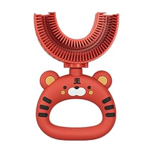 Generisch XV296W3KR17SP86MRPSP U-förmige Tiger Kinderzahnbürste Rot