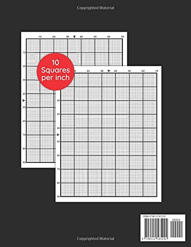 Cross Stitch Graph Paper Notebook: 10 squares Per inch grid Embroidery & Needlework. Large Print Din A4, 110 pages with 10 lines per inch chart For all your patterns and designs.