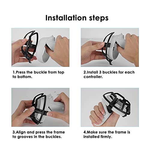 Geekria Anti-Kollisionsschutzrahmen-Abdeckungsset Kompatibel mit Meta/Oculus Quest 2 Grip Handle Bumper Guard VR-Zubehör Virtual Reality Handle Stand Anti Collision Protector - Image 6