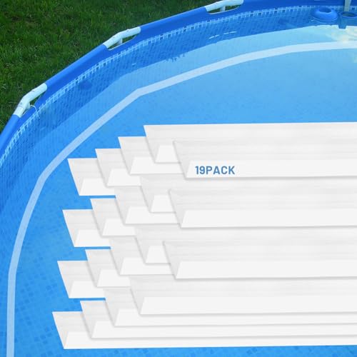 largpets 48-Inch Above Ground Pool Cove Strips High-Density Waterproof Foam Peel & Stick Liner Guard Base Support System 19-Pack White