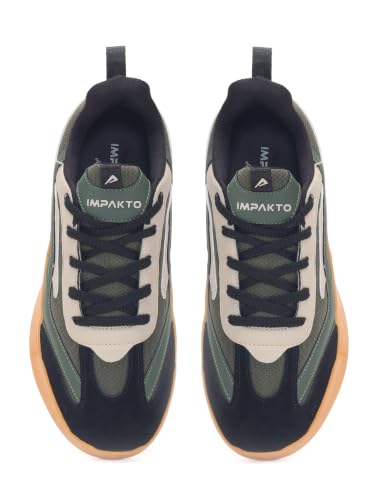 Image of Impakto para X Court Men's Sneakers | Lightweight & Cushioned Insole | Lace-Up Shoes for Casual Outings,Walking & Gym | Anti-Skid Rubber Sole for Non-Marking Activity