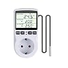 Furado Digitaler Temperaturregler Steckdosen mit fühler Steckdose, LCD Bildschirm Heizen Kühlen Temperaturschalter, 230V Thermostate für Gewächshaus Bauernhof Temperaturregler/Terrarium Thermostat