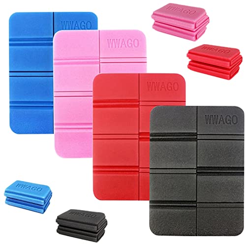 ENLACE Sitzkissen Outdoor Faltbar 4 Stück Thermo Sitzkissen Kinder,Wasserdicht Spielplatz Matte Tragbar Faltbares Sitzunterlage für Outdoor Unterwegs Garten Spielplatz Camping Picknick