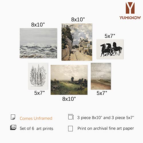 Vintage Farmhouse Plant Wall Decor | Flower Neutral Wall Art For Boho French Country Kitchen Bathroom Bedroom Picture Poster Print I Collage Room Decor Aesthetic Botanical Cottagecore 6 Set Unframed #TOP1