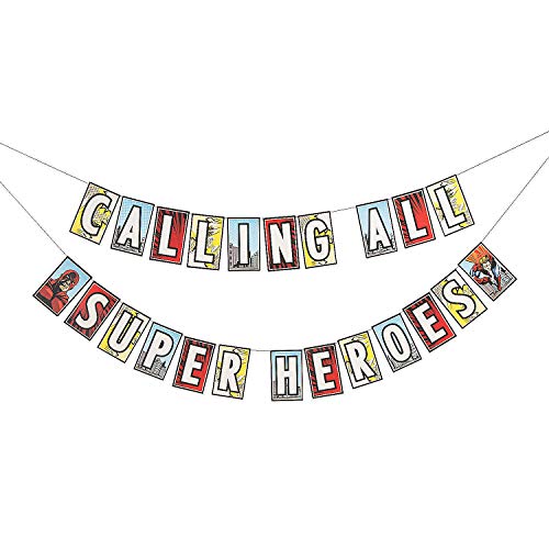 Fun Express Comic Book Super Hero Party Banner 2 Pack 7 ft