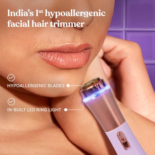 Bombae Mini Trimmer For Women|Eyebrow Trimmer| Facial Hair Removal Machine | Trimmer For Women|Hypoallergenic & Lipstick-Sized Facial Hair Remover | Peach Fuzz, Chin, Sideburns - Image 4