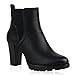 Produktbild Gefütterte Chelsea Boots Damen Block Absatz Stiefeletten 123530 Schwarz Bernice 39 Flandell