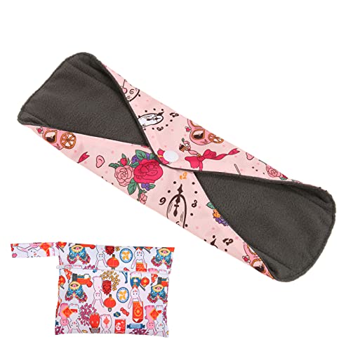 Assorbenti Igienici Lavabili 2 Pezzi Riutilizzabili Assorbenti Mestruali Stampati in Tessuto Assorbenti Femminili Salvaslip Assorbenti per Incontinenza per Donne Giorno e Notte(M14)