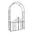 Better Garden Steel 7'5'' High x 4'2'' Wide Garden Arch with Gate, Garden Arbor for Various Climbing Plant, Outdoor Garden Lawn Backyard