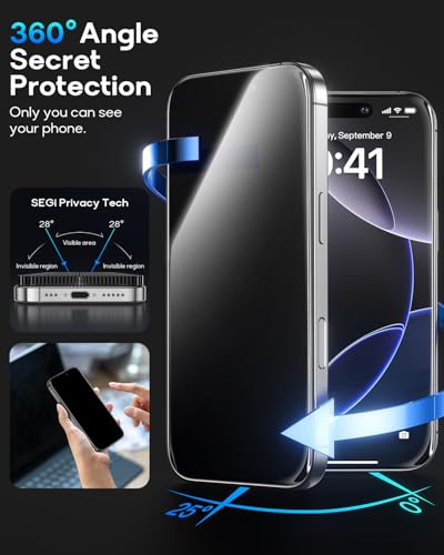 Image of Supershieldz NeoGuard True 360 Privacy Tempered Glass Screen Protector Guard for iPhone 12 and 12 Pro, 9H Hardness, Anti-Static, Case-Friendly, Easy Installation Kit - 1 Pack