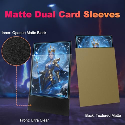 Image of 200 Pack Card Sleeves, Matte Dual Trading Card Sleeves with Opaque Back & Smooth Shuffle, Tear Resistant Card Protectors for MTG, TCG and Game Cards (Truth Brown)