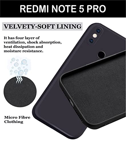Image of A rtistque Back Cover Case for Redmi Note 5 Pro with Camera Protection | Shockproof TPU | Stylish Protective Design | Slim Fit | Ultra Matte | Redmi Note 5 Pro Back Cover - Black