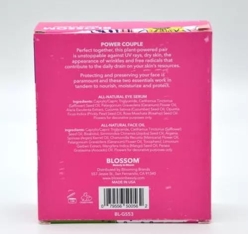 Blossom Beauty In Bloom Power Couple, Eye Serum/Face Oil Set, 0.5 fl oz Each