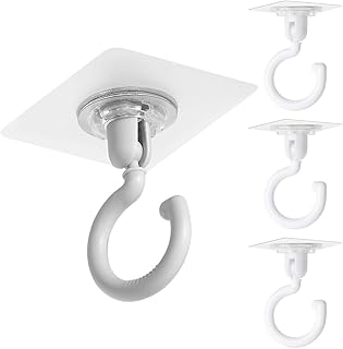 Bangbobi Crochets Adhésifs Plafond Extra Forts - 4 Pièces Transparents Auto-Adhésifs sans Perçage, Muraux Étanches pour Salle de Bain Cuisine Bureau Chambre
