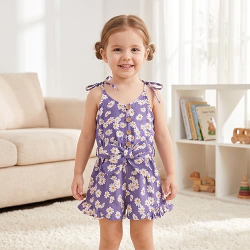Image of Toddler Girl Clothes Baby Summer Cute Halter Romper 6 Months to 5 Years Old