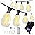 DAYBETTER 50FT Solar String Lights Outdoor Waterproof with Remote & USB Port Dimmable & Timmer,Solar Patio Lights 15+1 LED Shatterproof Bulbs 8 Light Modes,String Lights for Outside Camping Backyard