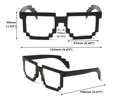 Image of DC DECORIO Thug Life Sunglasses Pixel Gangsta Life Funny Novelty Shades With Box Packing (Black) (Black & White)