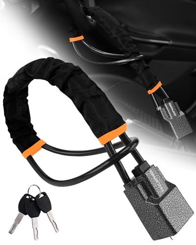 Tevlaphee Steering Wheel Lock Seat Belt Lock Universal Anti Theft Car Device Car Lock Car Theft Prevention with 3 Keys for Car Security Fit Most Vehicles Truck SUV Van (Black)
