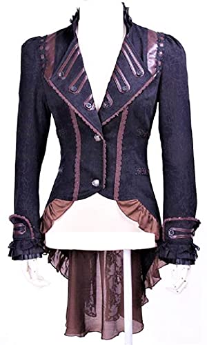 Steampunk Gothic Military Laced Blazer Tailcoat Jacket - Main Image