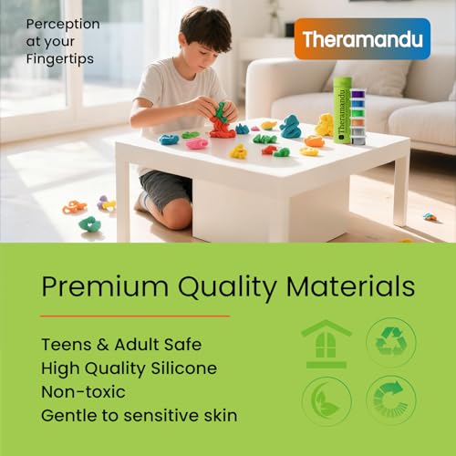 6 Pack Theramandu Therapy Putty for Teens and Adults, Hand Strengthening and Sensory Therapy Putty for Exercise, Non-Toxic Hand Putty, 6 Different Resistances, 3 Ounces of Each Putty - Image 3
