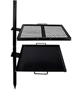 GameMaker Open Fire Cooking Grill & Skillet Combo | Parrilla de cocina portátil para acampar para cocinar en...
