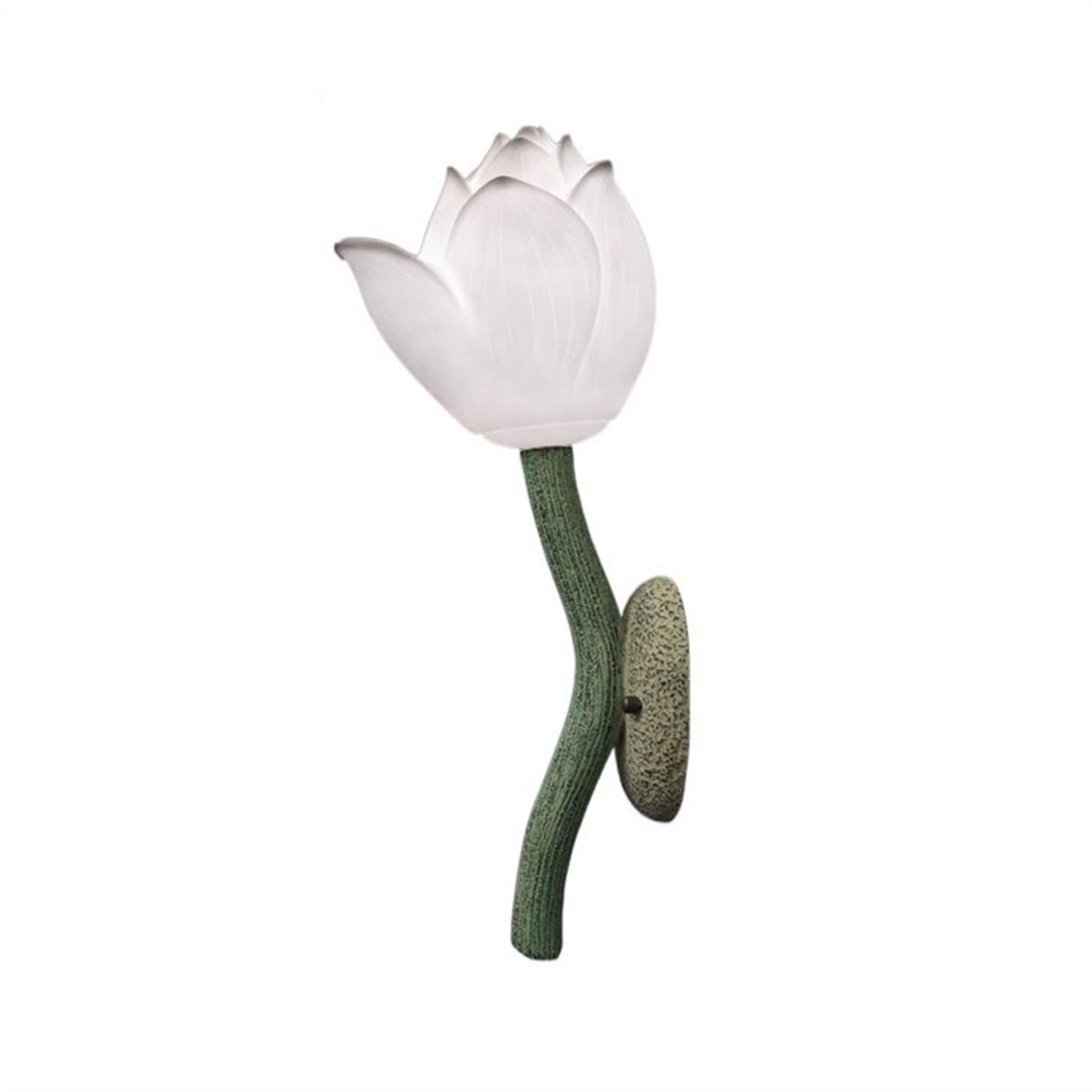 Yinj9562fg White Living Room Beautiful Lotus Shaped Wall Lamp Classical Zen Decoration Bedroom Bedside Indoor Lighting Decor(White)
