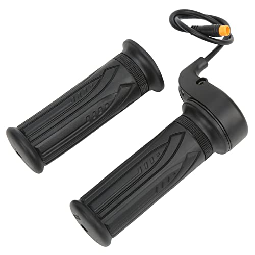 ZAWELIYO 1 Pair Electric Bike Throttle Handle 20X, 3Pin Rotating Throttle Cable Handle for 22.2mm Handlebar, Non Slip Design