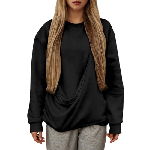 Sweat-shirt sans capuche anti-froid en polaire douce avec poche XL
