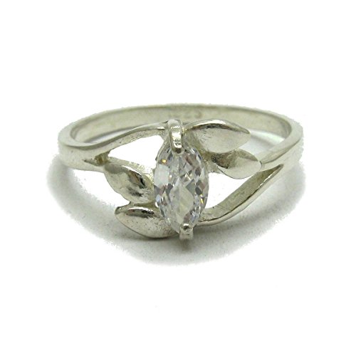 Bague en argent massif 925 avec CZ R001743 une idée cadeau inoubliable pour femme