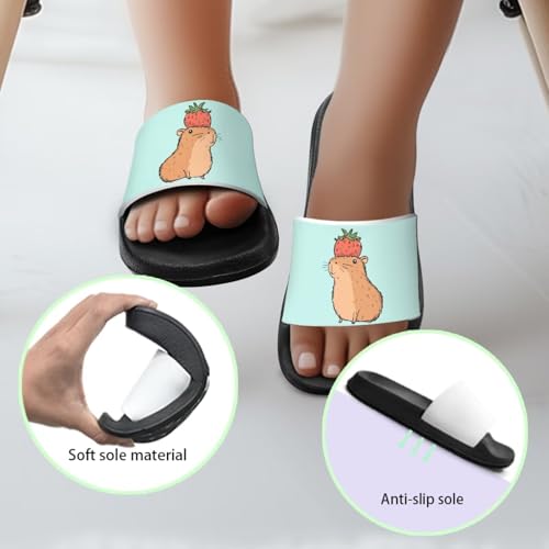 Image of Unisex Slides for Girls Boys Comfortable Slippers Slides Non-slip Shower Shoes House Fashion Thick for Indoor & Outdoor Gifts