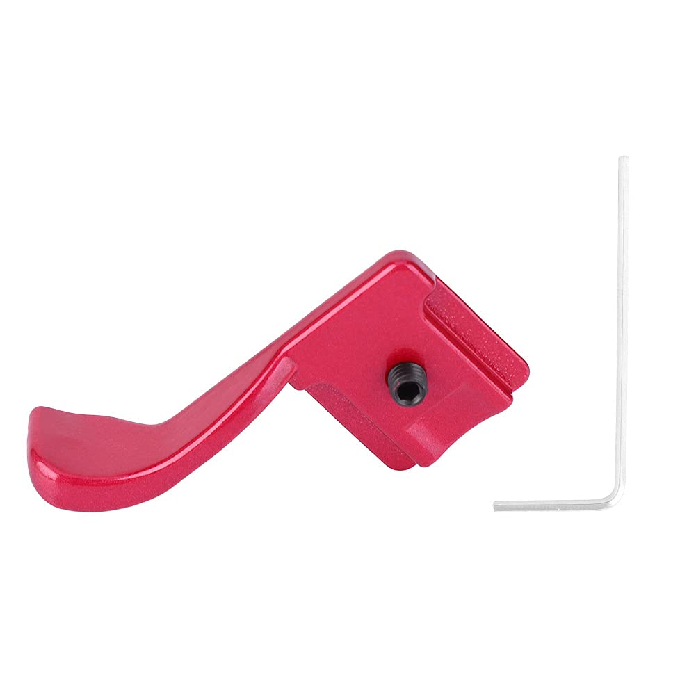 Pilipane Metal Hot Shoe Thumb Up Rest Hand Grip, X100V Camera Hot Shoe Mount Holder Bracket (red)