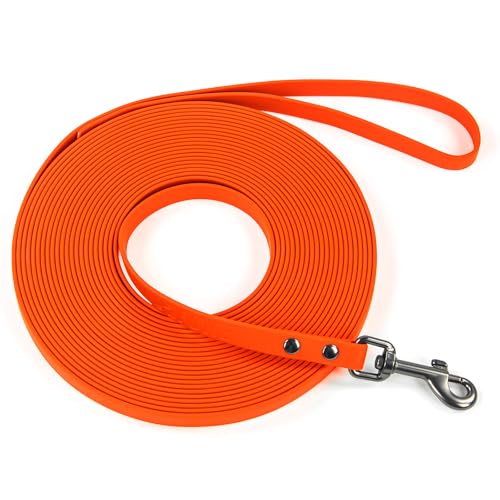 WOLFONE Waterproof PVC Dog Leash Long Training Lead 17FT Heavy Duty Tangle-Free Nylon Core Easy...