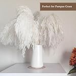 Bright White Vase - 6“ White Ceramic Flower vase, Boho Vases for Pampas Grass, Minimalist Modern vases for Home Decor, Table Shelf Living Room Farmhouse Decor - Image 3