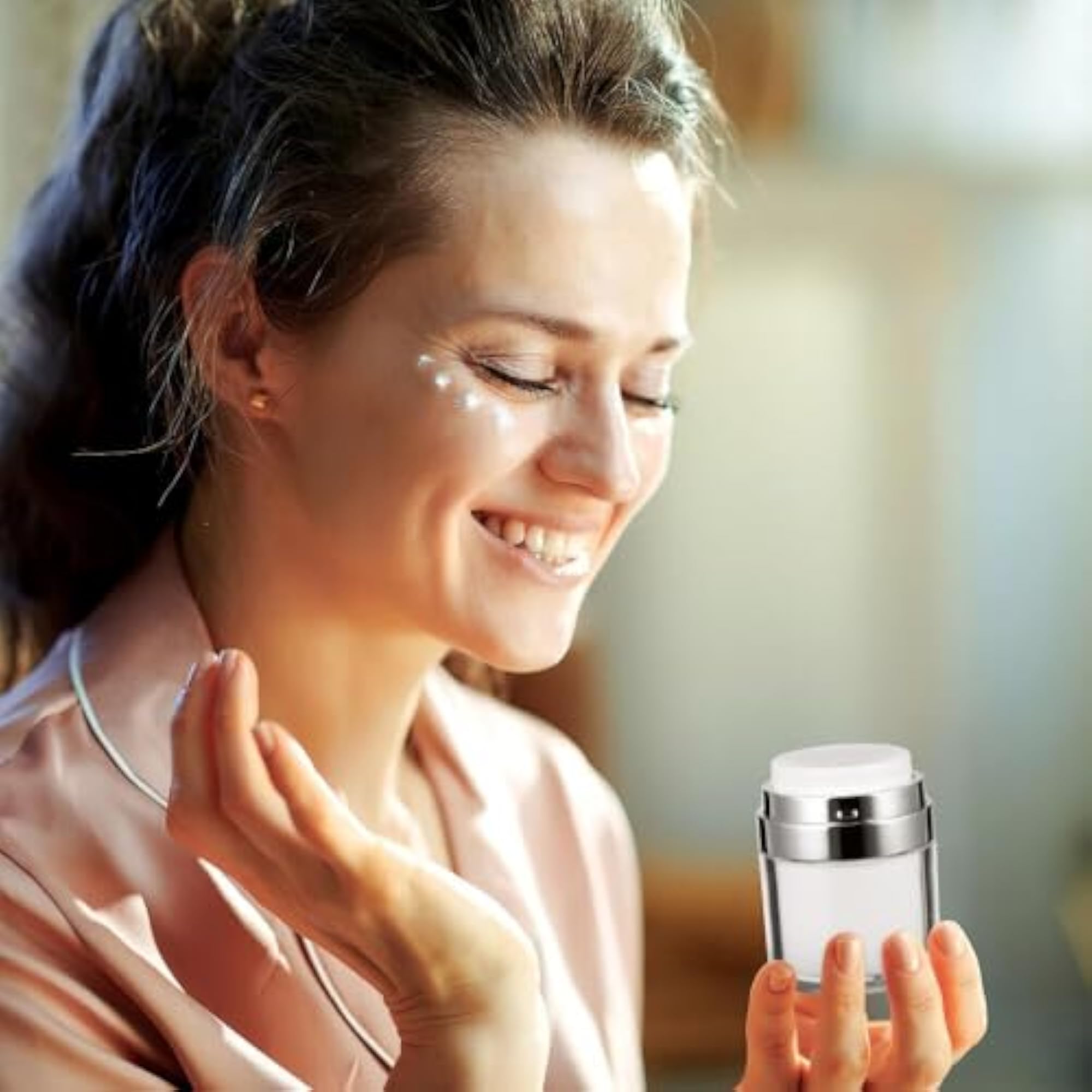 Airless Pump Jars 50ML, Refillable Cosmetic Containers