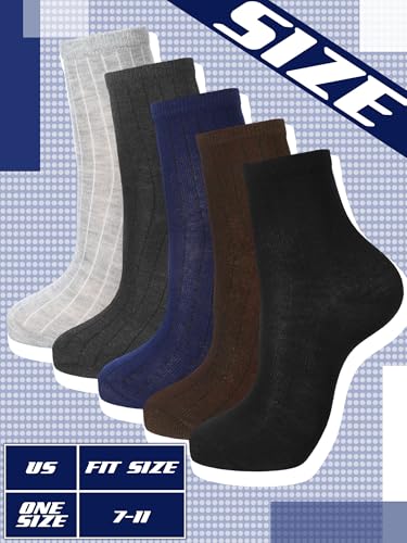 15 Pairs Mens Summer Socks Thin Breathable Athletic Crew Socks for Men Soft Classic Ankle High Bulk Size 7-113