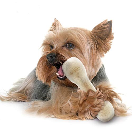 Meric Dog Bone for Small Dogs, Wooden Bone Chew Toy for Puppies, Solid Wood Chew Treat, Dental Bone & Dog Training Tool, Keeps Teeth and Gums Healthy, for Puppies’ Oral Care