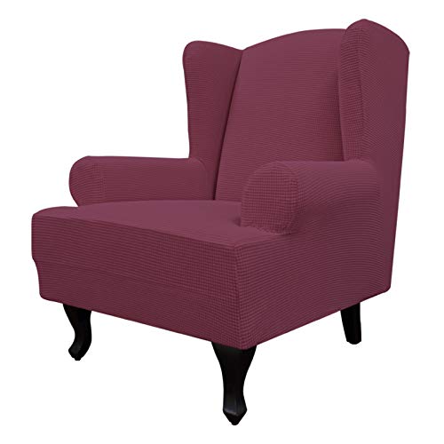 Image of Easy-Going Stretch Large Wingback Chair Sofa Slipcover ASH Rose
