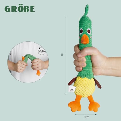 Nocciola Unzerstörbares Ente-Hundespielzeug: Niedliches Quietschspielzeug mit Langlebigen Gummi-Quietscher, Ente-Kauspielzeug für Welpen, Kleine bis Große Hunde