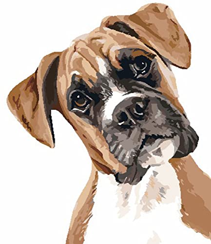 Broderie point de croix chien mignon pour décoration intérieure DIY