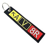 Flughafen Runway Taxi Zeichen Markierungen Pilot Bestickt Stoff Gepäckanhänger Schlüsselanhänger