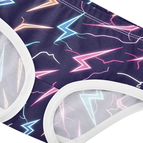 Wusikd Lightning Bolts Girls' Underwear Cotton Girls Briefs Soft Toddler Underwear 2T4