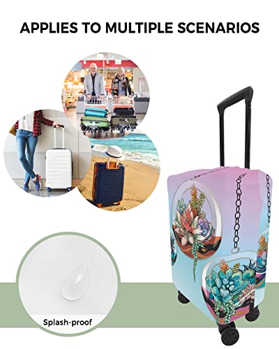 Travel Luggage Cover Large Suitcase Cover Fit for 26-28 Inch Luggage Luggage Protector Suitcase Cover Scratchproof Cactus in The Glass Ball Green Ombre Luggage Cover Protector for Suitcase4