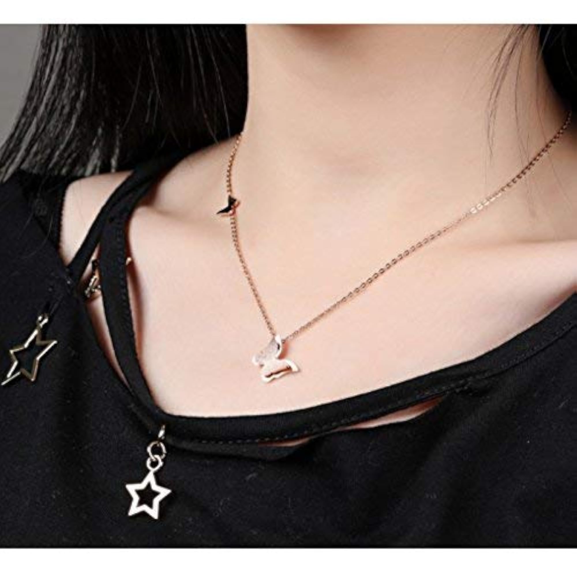 18k Rose Gold Plated Butterfly Necklace for Women
