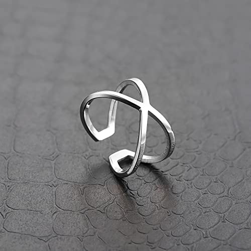 Loqimu 9 Pack Stackable Rings For Women Stainless Steel Rings Aesthetic Adjustable Silver Rings Set For Teen Girls Simple Finger Rings Knuckle Midi Rings Size 9 8 7 10 Vintage Jewelry Rings #TOP1