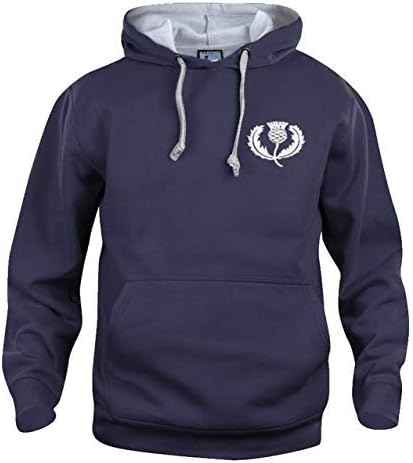 Scotland Rugby Hoodie New Sizes S-XXXL Embroidered Logo (Medium, Navy Blue)