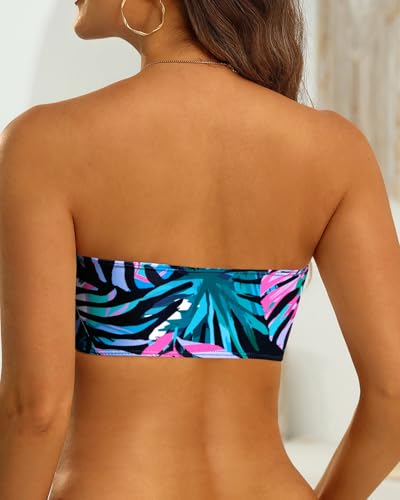 Image of Aqua Eve Women Strapless Bikini Top Only Bandeau Swim Top Tube Top Swimsuit