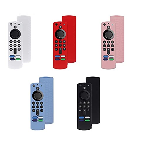 Cáscara Protectora del Control Remoto de Silicona para el Fuego de para Amazon TELEVISOR Cubierta Protectora Antideslizante de Stick 4K Antideslizante. (Color : Red)