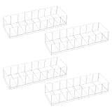 4 Pcs Acrylic Makeup Organizers, 8 Spaces Vanity Organizer, Acrylic Drawer Organizer, Lipstick Organizer, Drink Packet Organizer, Eyeshadow Palette Organizer, Countertop Makeup Organizer for Drawer