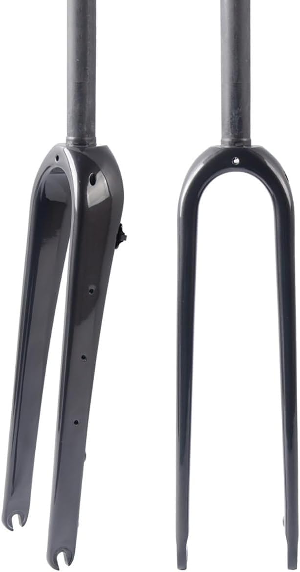 Fourche Rigide en Carbone for vélo de Gravel, 700C, Tube de Direction Droit et Conique de 1 1/8", Fourche Avant en Carbone avec Blocage Rapide 9x100 mm, adaptée aux Freins à Disque