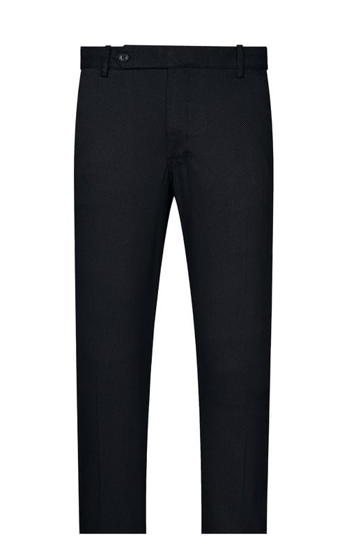FRENCH CROWN Bunker Black Textured Premium Cotton Chinos Pant